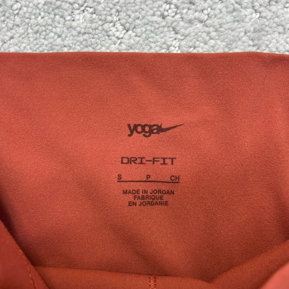 Nike Yoga Leggings Womens‎ Small Orange Rust High Waisted Dri-FIT 7/8 Fitness
